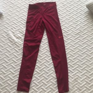 Nike red mesh leggings